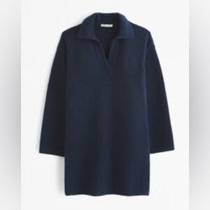 NWT - Abercrombie Collared Long Sleeved Dress (Navy)